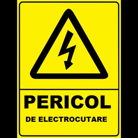 Placuta de avertizare pentru pericol de electrocutare